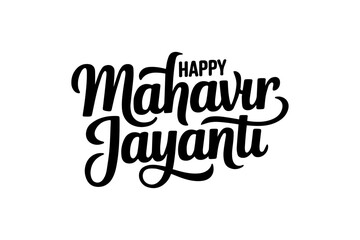 Fototapeta premium Happy Mahavir Jayanti Elegant Jain Festival Typography Design