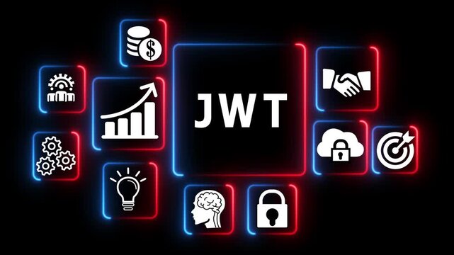 Corporate business concept with keywords j w t growth success data security management