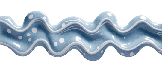 Fototapeta premium PNG Wavy blue ceramic border design.