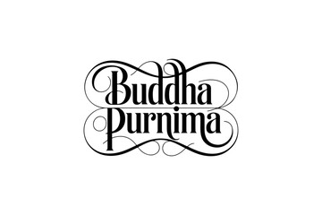 Buddha Purnima Decorative Calligraphy Buddhist Festival Typography