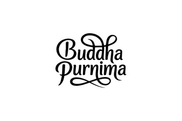 Happy Buddha Purnima Elegant Spiritual Typography Design