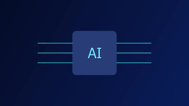  Futuristic AI chip with glowing circuits