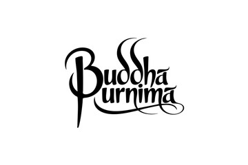 Obraz premium Happy Buddha Purnima Elegant Spiritual Typography Design