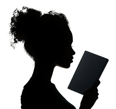 PNG Woman hand holding beage notebook silhouette illustration photography.