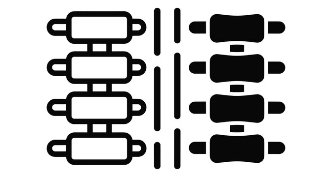 Human spine vertebrae icon set for chiropractic orthopedic medical healthcare anatomy spinal column treatment back pain relief massage therapy spinal vertebrae