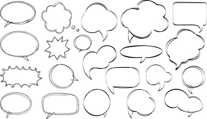 Fototapeta premium Adobe Illustrator Artwork. A collection of vector hand-drawn clouds for text