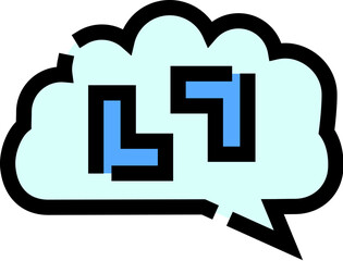 Obraz premium Brain activity represented by an abstract pattern inside a thought bubble, illustrating concepts of artificial intelligence, machine learning, and human cognition