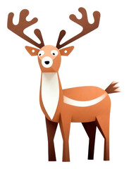 Obraz premium PNG Wildlife cartoon antler animal.