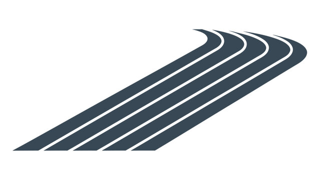 Abstract graphic of a running track with lanes