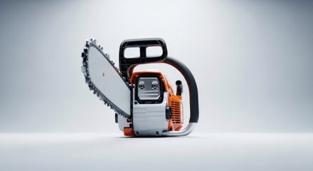 Naklejka premium Powerful Chainsaw Ready for Action in a Studio Setting.
