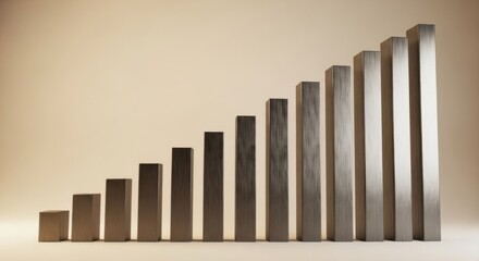Obraz premium Rising Bar Graph Visual Representation of Growth and Progress.