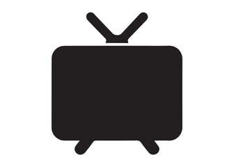 Fototapeta premium television logo silhouette vector, Vintage retro antenna television logo silhouette vector illustration, old tv logo, box tv logo, tv retro logo silhouette design on white background