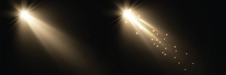 Spotlight shines in dark environment. Spotlight effect vector PNG. © Alesya