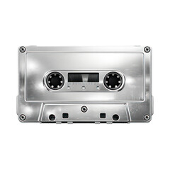 Obraz premium PNG Retro metallic cassette tape illustration.