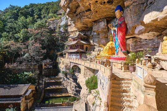 temple in the rock, baoxiang temple in shaxi, yunnan, china