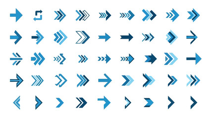 A collection of directional arrows pointing in various opposing directions Vector