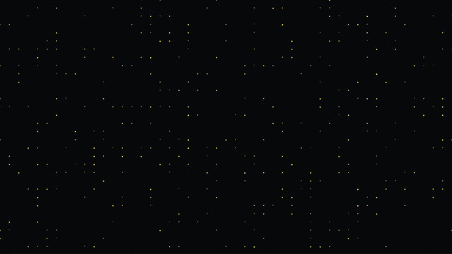 Abstract night sky background with sparkling stars and golden lights on black cosmic space texture for astronomy science wallpaper presentation design creative universe galaxy constellation