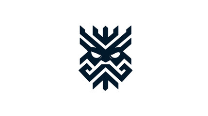 Obraz premium A symmetrical, stylized illustration of a creature, possibly avian or mythical, with angular features