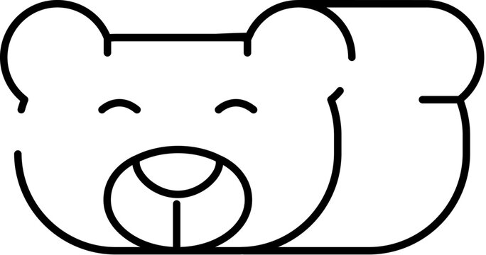 Adorable happy bear face shaped as a baked loaf, offering a playful and sweet culinary design perfect for bakeries, children's food brands, or breakfast promotions with a friendly animal theme