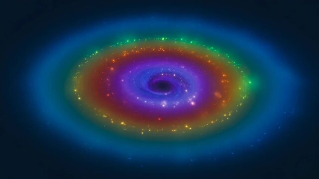 An otherworldly rainbow galactic vortex of stars and cosmic dust cloud