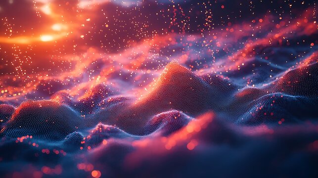 Artificial intelligence cloud computing data particles visualization image photo picture