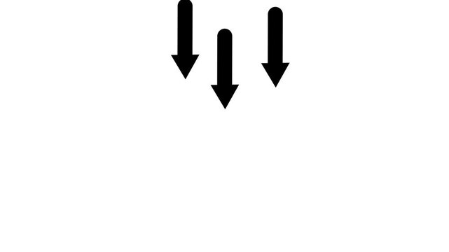 Animated arrows for the overlay video layer swipe down animation .Down arrow Animated arrow pointing down animation on transparent background. 