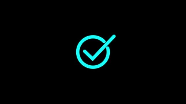 Check mark, tick mark icon with circle loading animated, that symbolizes approval, success, or task completion ,Check mark animation.