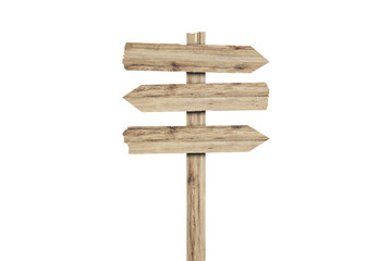 Fototapeta premium Realistic Wooden Sign Post Set. Realistic Blank Road Signboard. Plywood Pointer, Timber, Directional Sign Design Template, Front View. Vector Illustration in 3D Style
