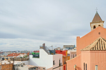 Obraz premium Panoramic view of Alicante city old town, Costa Blanca, Spain