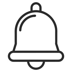 Obraz premium Minimalist Notification Bell Icon – Clean Line Alert Symbol for UI and App Design