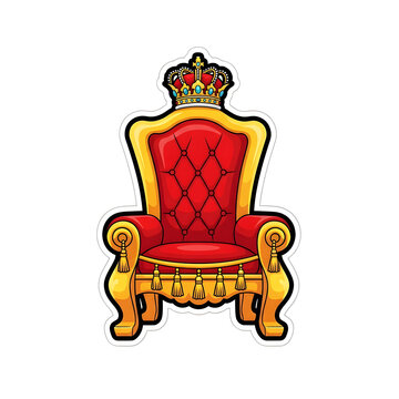 Vintage classic armchair isolated on white background with elegant wooden design and luxurious antique style