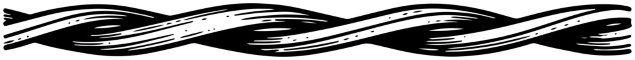 Twisted rope border with braided texture in vintage engraving style © Katarzyna