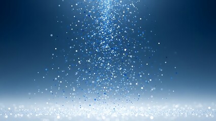 Obraz premium Blue Glitter Falling Abstract Background with Bokeh
