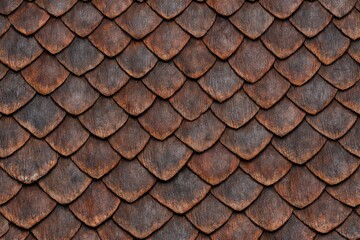 Pangolin Scales Texture Seamless Pattern. Close-up pangolin scale armor detail. Exotic mammal keratin surface design. Realistic pangolin scales texture background. Detailed wildlife macro close-up.  