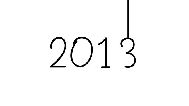 2015 years continuous line dynamic scrolling progression timeline animation on black background. single one line art yearly past to future time 2015 numbers evolution
