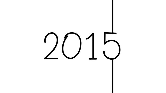 2018 years continuous line dynamic scrolling progression timeline animation on black background. single one line art yearly past to future time 2018 numbers evolution