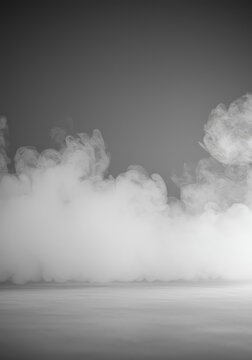 Ethereal white vapor mist expanding across a large, empty gray field background. Soft texture, abstract density, and generous copy space, large, space, white
