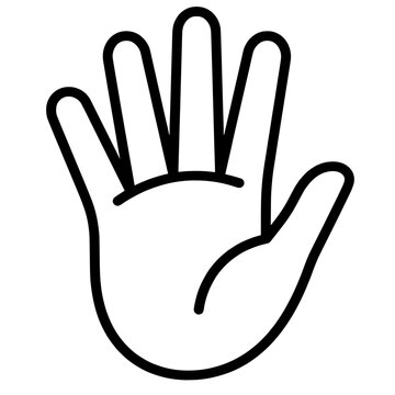 Relaxed open hand icon, parasympathetic calm muscle relaxation vector symbol