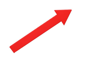 A red arrow pointing upwards on transparent background