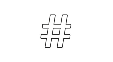 Fototapeta premium A simple hashtag symbol on a transparent background