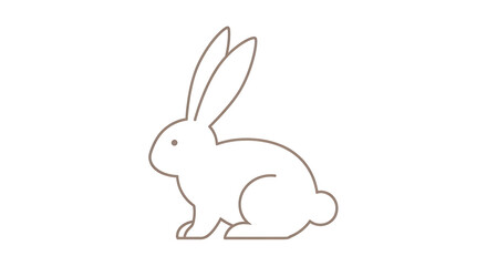 Fototapeta premium A minimalist line art illustration of a rabbit on transparent background
