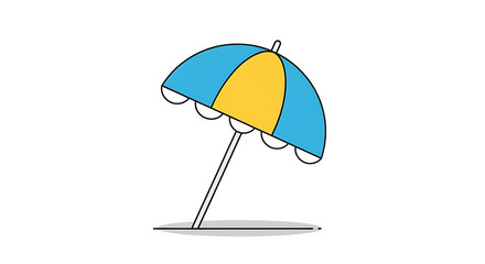 Obraz premium A colorful beach umbrella on transparent background