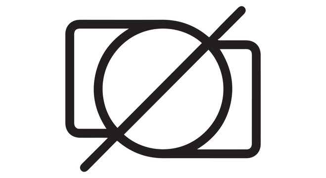 A black icon of a camera with a diagonal line through it on a Transparent Background