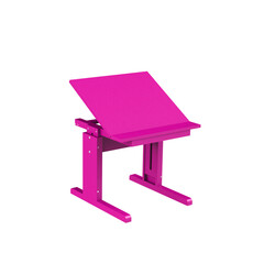Adjustable pink wooden drafting table for artists and student studio