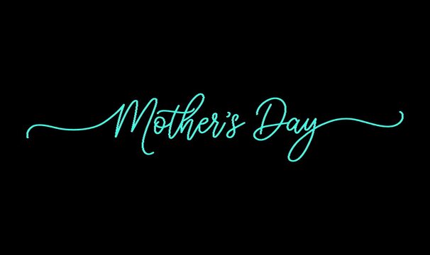 Mother&rsquo;s Day neon typography animation with glowing colorful lettering