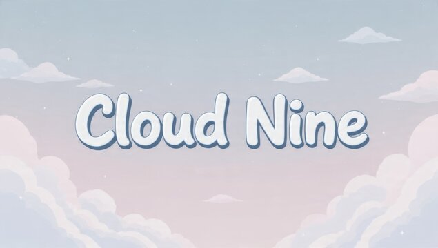 Cloud Nine graphic with dreamy sky