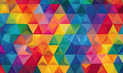 Fototapeta premium Abstract background filled with triangles in a spectrum of bright colors
