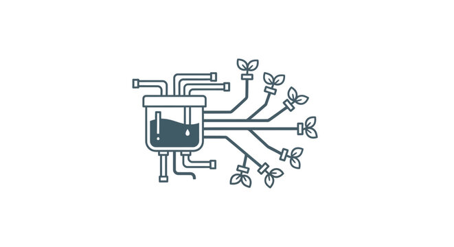 Botanical laboratory equipment illustration.
