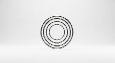 Fototapeta premium Metallic concentric circles on white