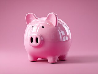 Obraz premium piggy bank clean modern on a pink isolated background